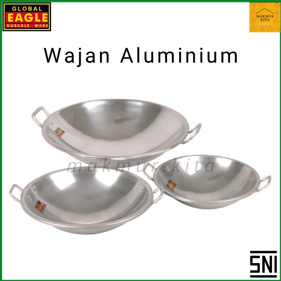 Wajan Penggorengan 26 28 3 32 35 38 41 46 5cm Aluminium Global Eagle  Wajan Aluminium Jawa Maspion  