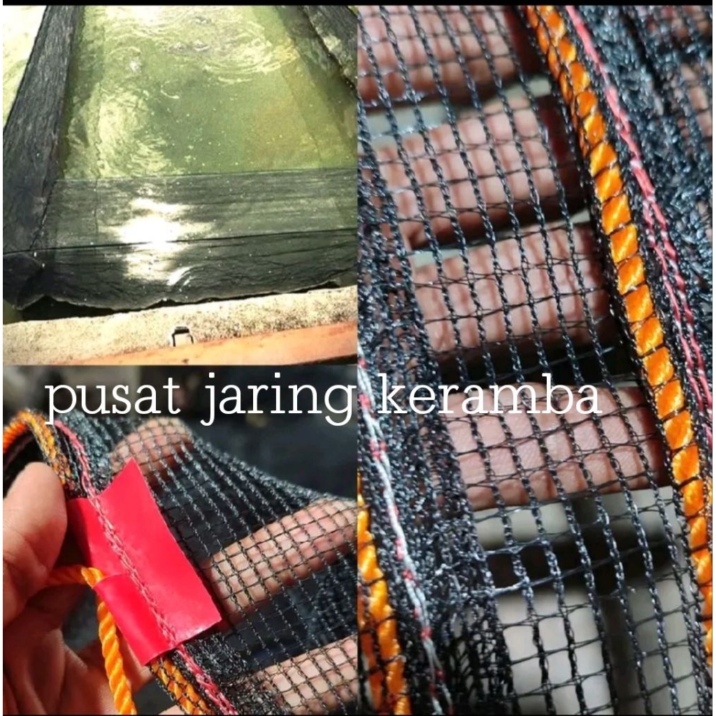 jaring keramba ikan 6m ×3m ×2m jaring waring rk hitam antigeser kuat dan tahan lama siap pakai