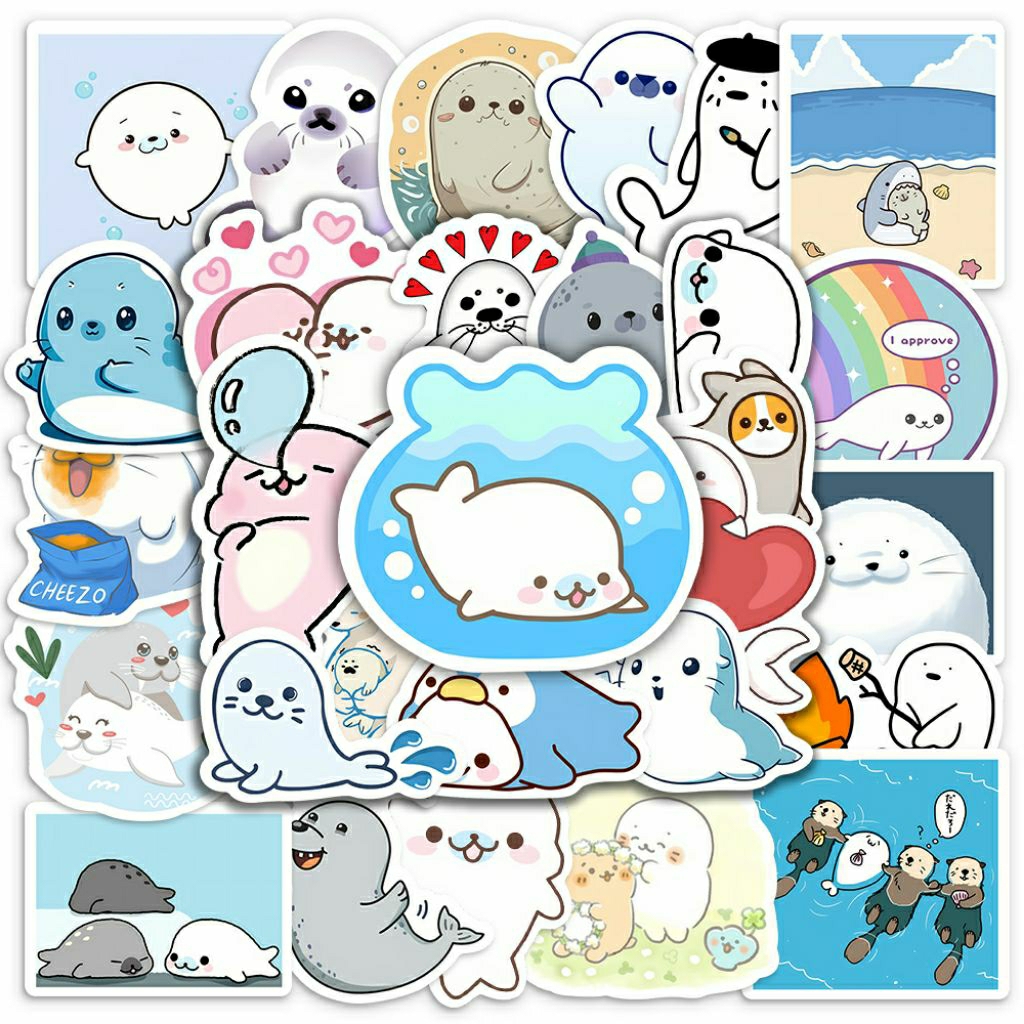 

Stiker Pack Anjing Laut Lucu Stiker Hewan Laut Cutes Stiker Laptop Stiker Biota Laut Stiker Tumblr Stiker HP, Aksesoris Hp , Anti Air