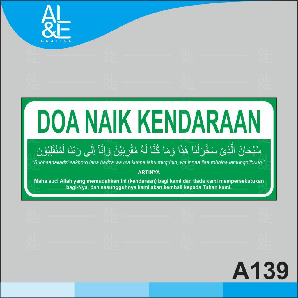 

A139 - Acrylic Sign, Stiker Akrilik Doa Naik Kendaraan, Tahan Air, Murah, Premium dan Murah