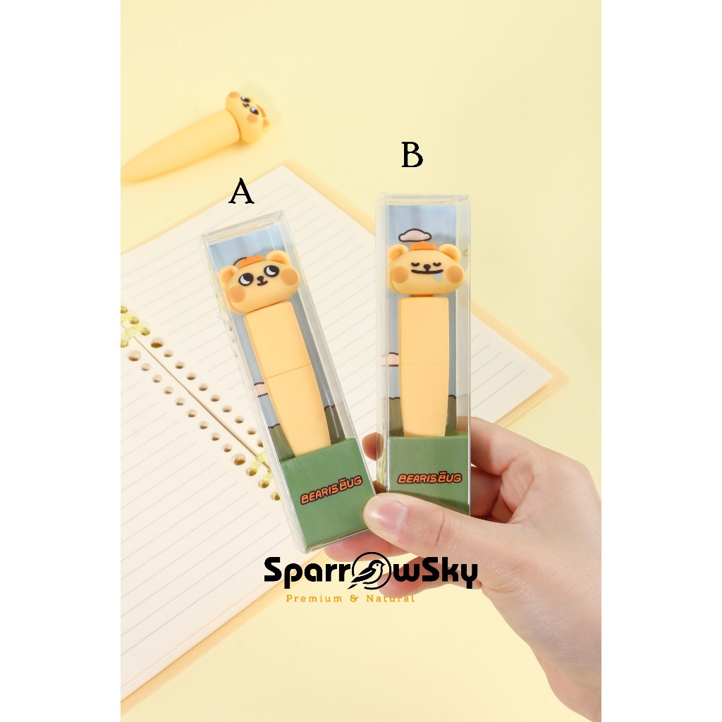 

SPARROW Pen Silikon / Silicone Pen / Pen PUTAR Karakter Lucu Cantik MINI SPINNING - BEARISBUG (8249)