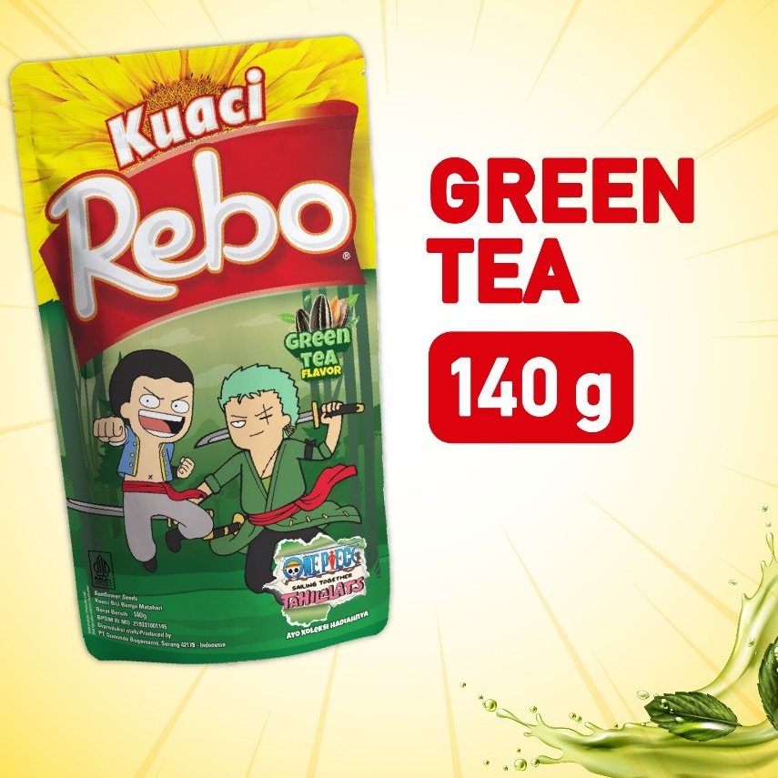 

WP - Rebo Kuaci Rasa Green Tea 140 Gram - Cemilan Biji Bunga Matahari