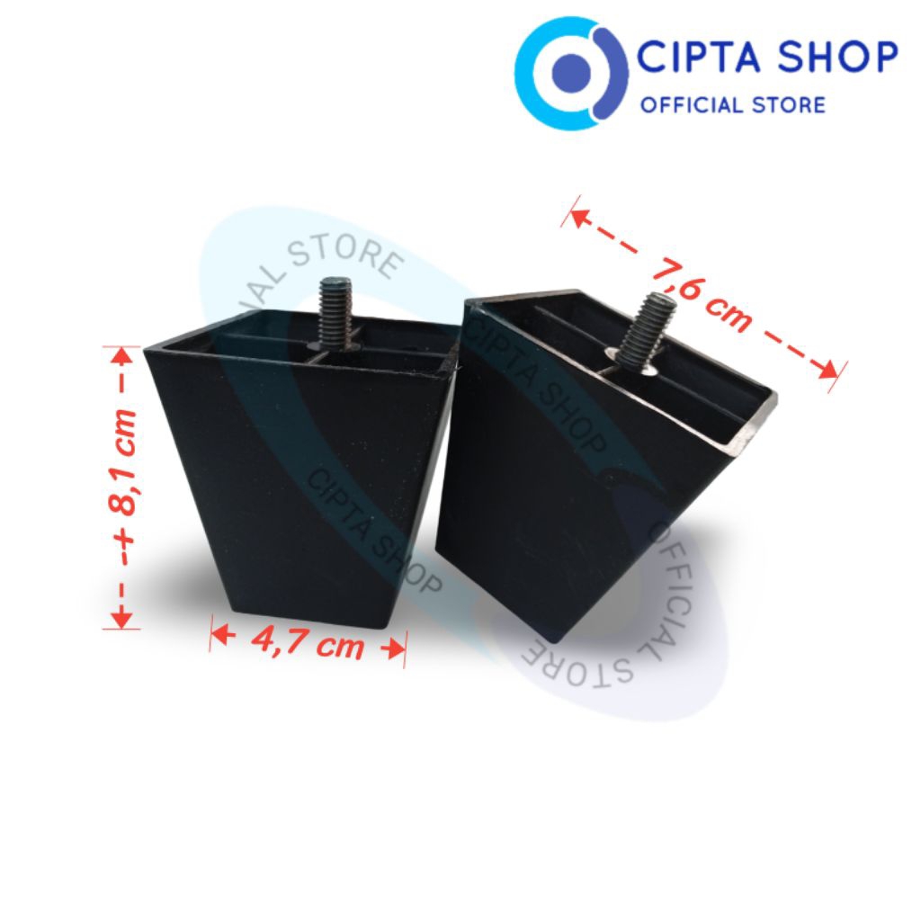 Kaki Kurai Sofa piramid Plastik Tebal Baut 8 cm