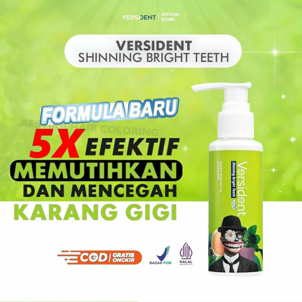 ( Terlaris ) Pasta Gigi VERSIDENT Shining Bright Teeth Original 100% Pemutih Gigi