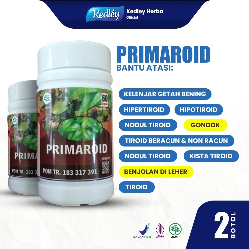 Herbal Tiroid Hipertiroid Hipotiroid - Primaroid - Paket 2 Box