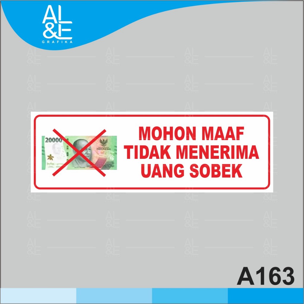 

A163 - Acrylic Sign, Akrilik Tidak Menerima Uang Sobek, Tahan Air, Premium dan Murah