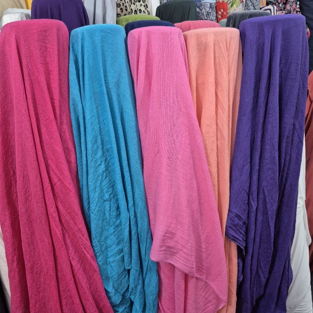 kain katun silky slup polos garment import-harga persetengah meter