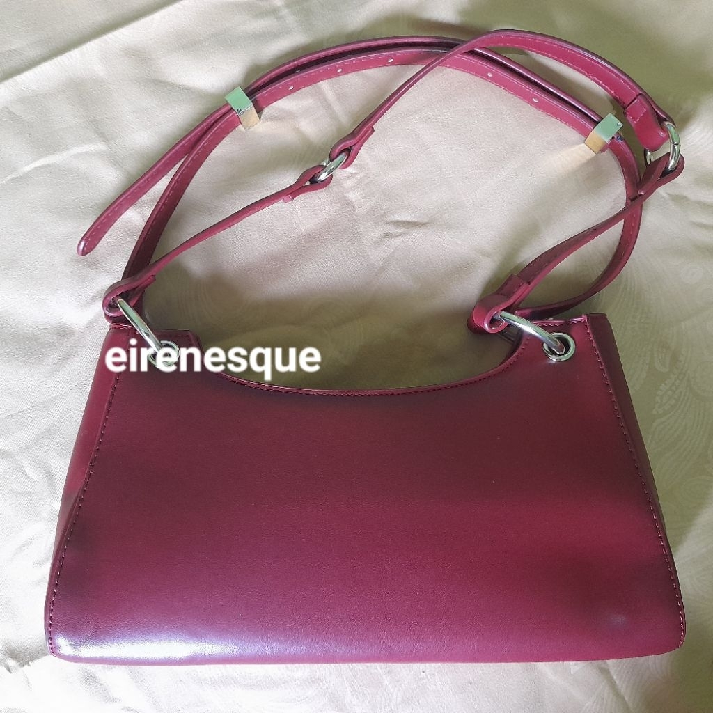 PRELOVED TAS KULIT SINTETIS SHOULDER BAG MERAH MAROON
