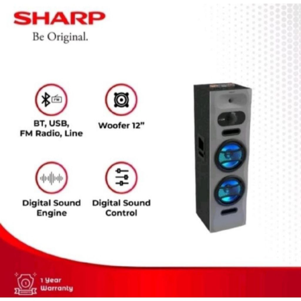 Speaker Aktif Sharp CBOX-PROX22UBB CBOXPRO22UBB PROX 22 UBB 12" 12in