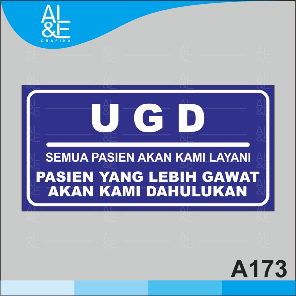 

A173 - Acrylic Sign, Stiker Akrilik UGD, Tahan Air, Tidak Pudar, Premium dan Murah
