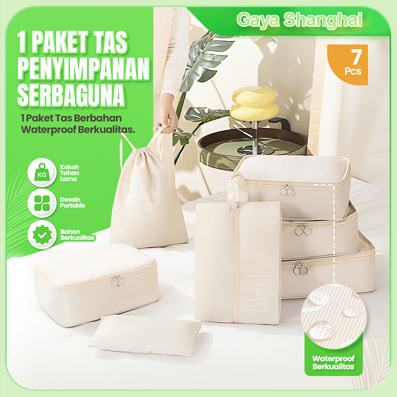Tas penyimpanan perjalanan set tujuh potong perlengkapan mandi digital dan kosmetik kemasan tas peny