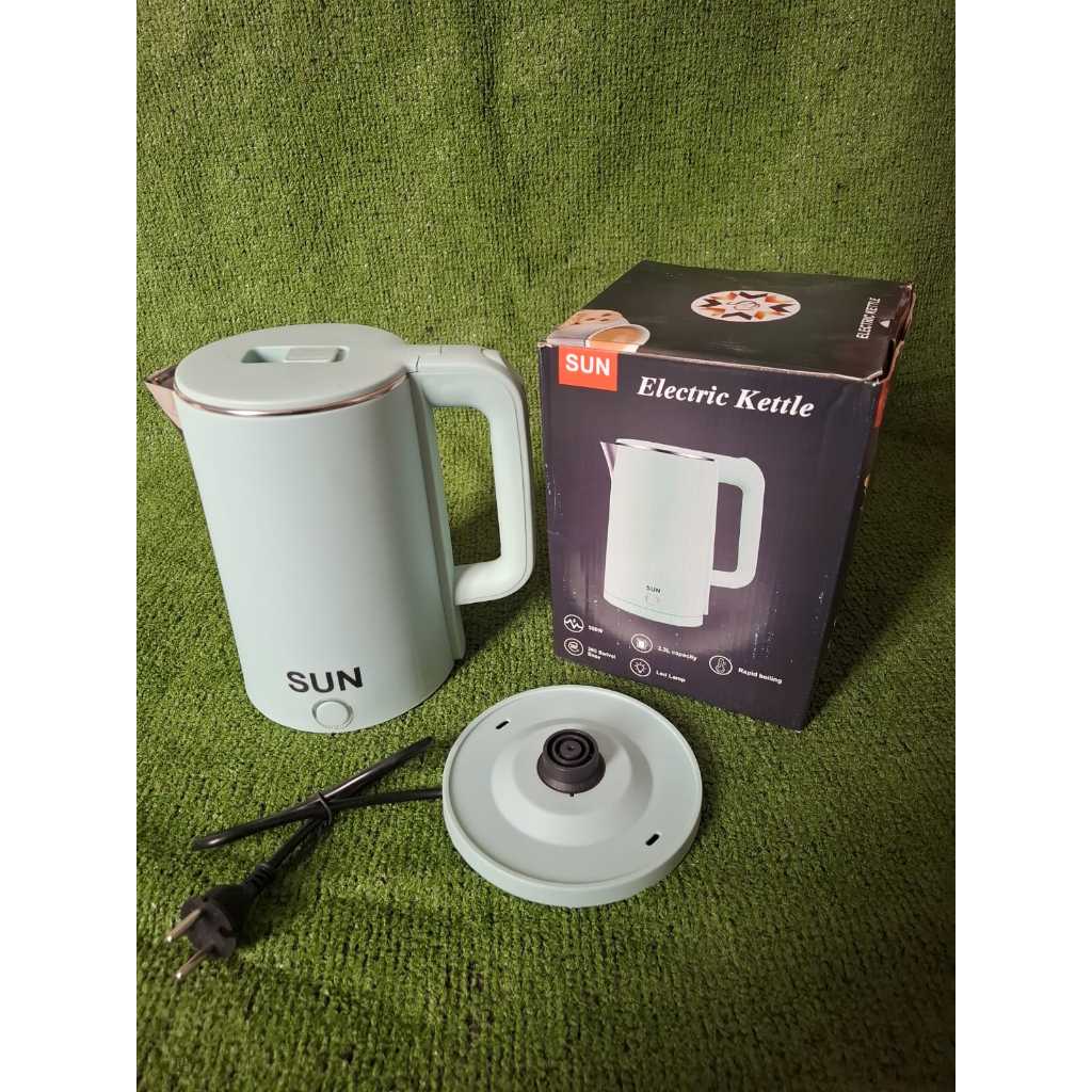 Teko Listrik 2.3L SUN Electric Kettle Pemanas Air Listrik Stainless Double Wall 2,3 Liter