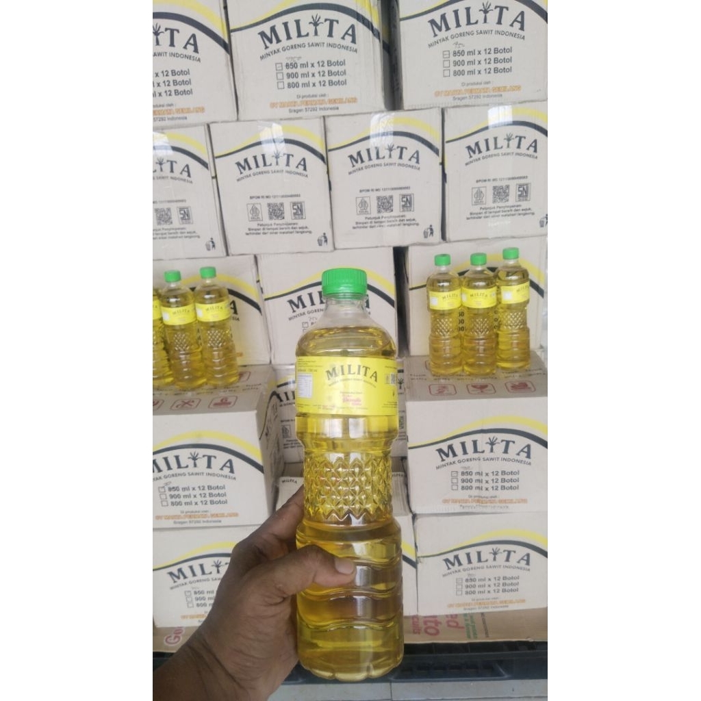 

minyak milita 750gm dus isi 12