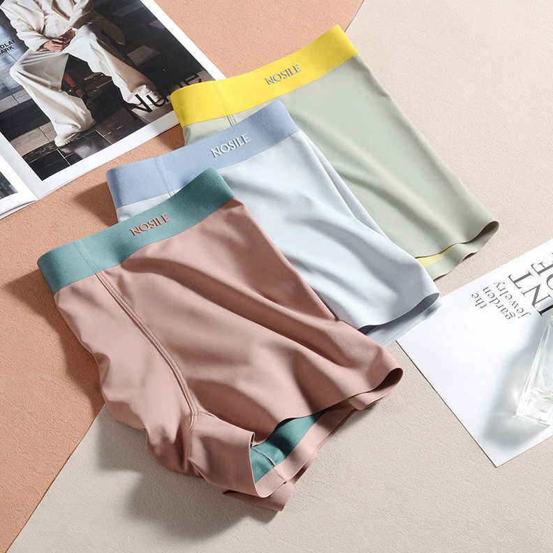 KODE V96V 3PCS Nosile Underwear Two Tone 3D Ice Silk Texture Soft  Celana Dalam Boxer Pria ISI 3PCS