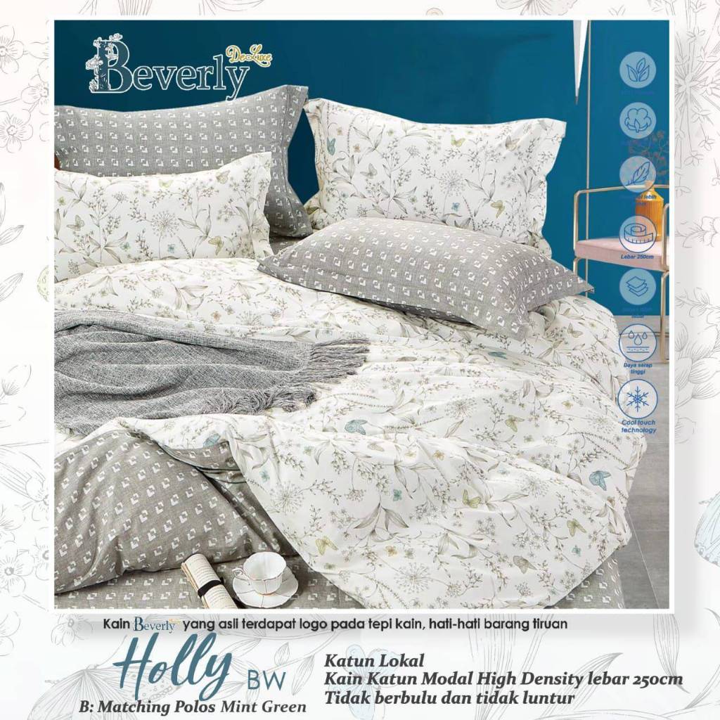 Sprei Katun BEVERLY HOLLY | Sprei Home Industry dari Katun CVC Premium | Sprei Uk.90,100,120,160,180