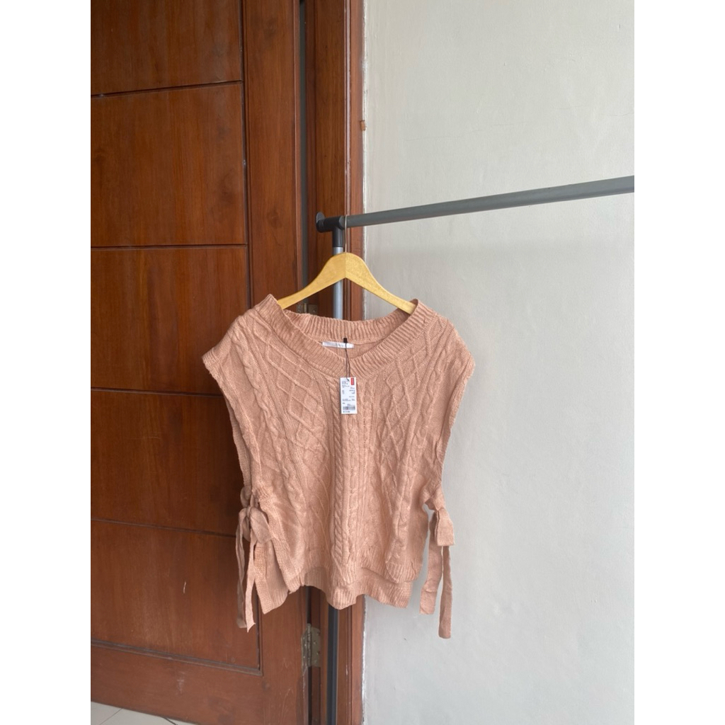 Vest tali samping coksu - Vest kepang tali samping - vest rajut tali - Cable knit vest