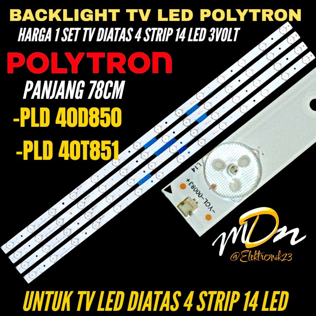 BACKLIGHT TV LED POLYTRON 40 INCH PLD 40D850- PLD 40T851 BACKLIGHT TV LED POLYTRON 40 INCH