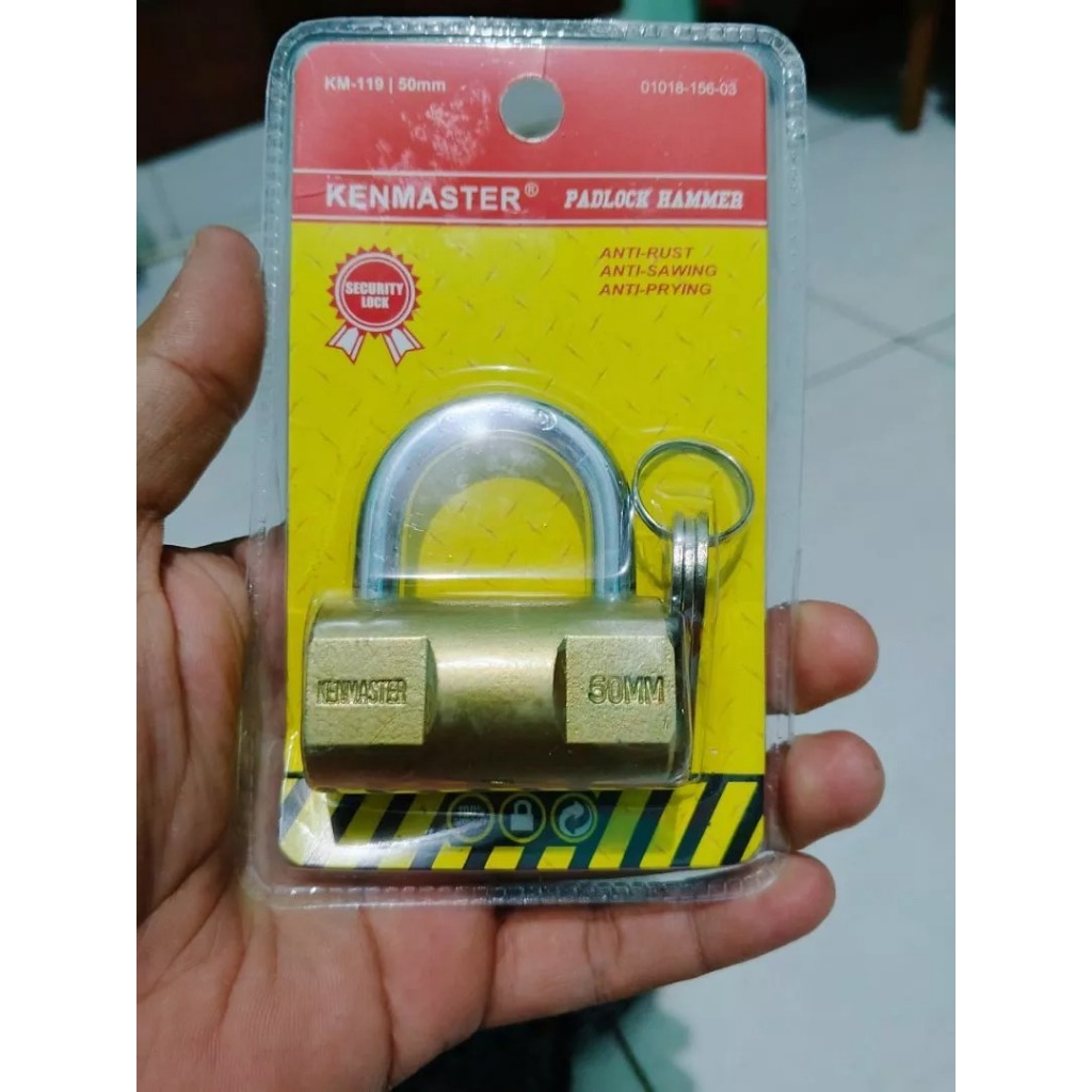 GEMBOK Hammer KENMASTER 50mm KM-119 - KENMASTER Gembok Anti Maling/ Kunci Gembok KENMASTER - Gembok 