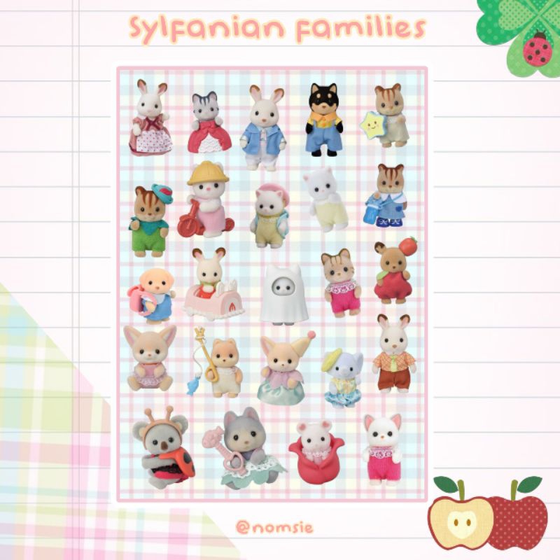 

sylfanian families sticker sheet ꒱⁠˖⁠♡ | A6