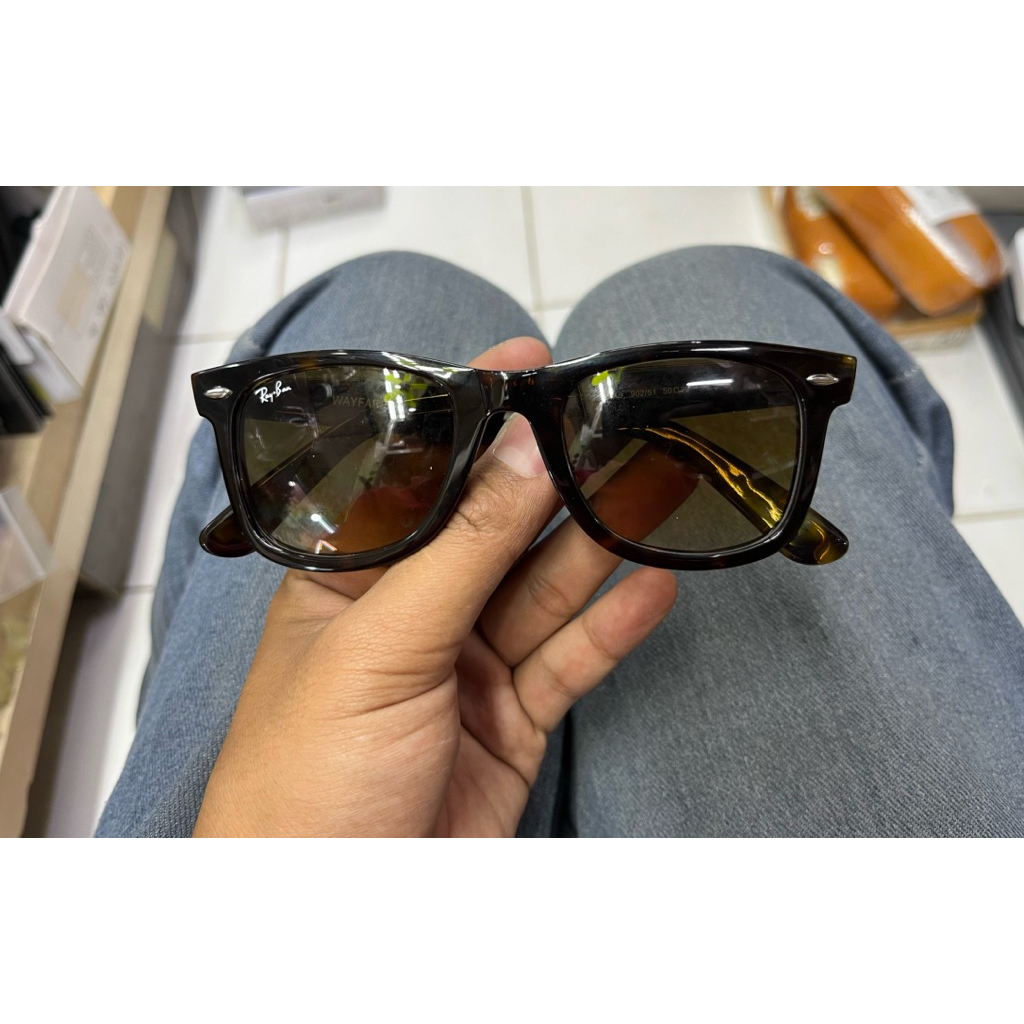 KACAMATA RAYBAN WAYFARER 2140 TORTOISE LENSA GRADASI COKLAT second ori