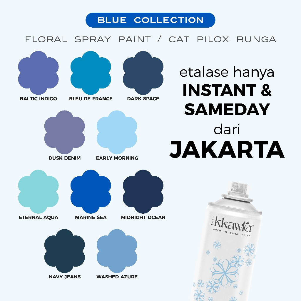 Premium Floral Flower Spray Paint Pilok Cat Pewarna Semprot Pilox Bunga KKAWLER - Biru Navy Pastel B