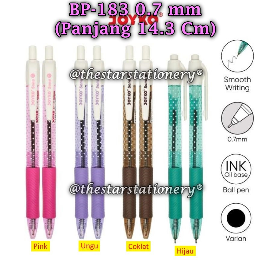 

(1 Biji) Bolpen JOYKO BP-183 Sona Hitam 0.7 mm / Ball Pen Pulpen Pena Joyko BP-183 Sona (1 Biji)