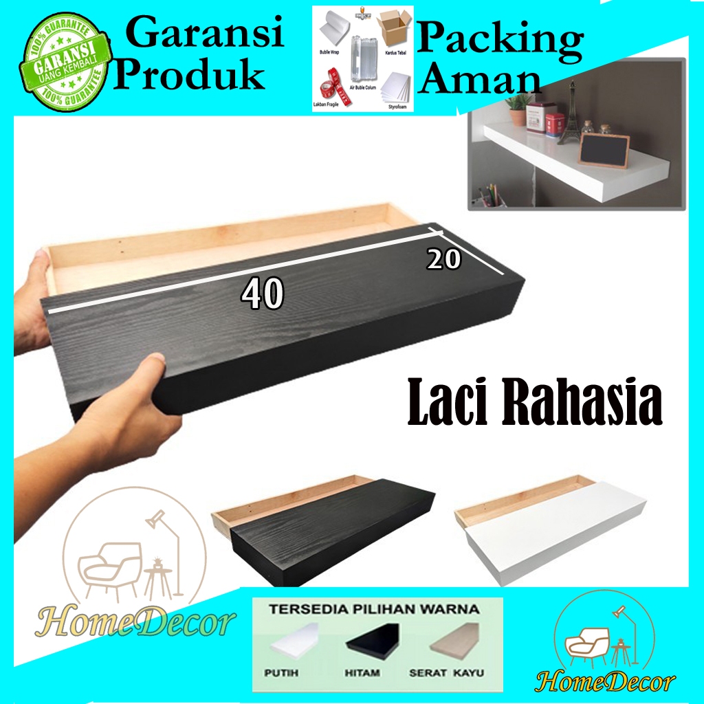 Rak Dinding Ambalan Kotak Laci Rahasia Ruang Penyimpanan serbaguna