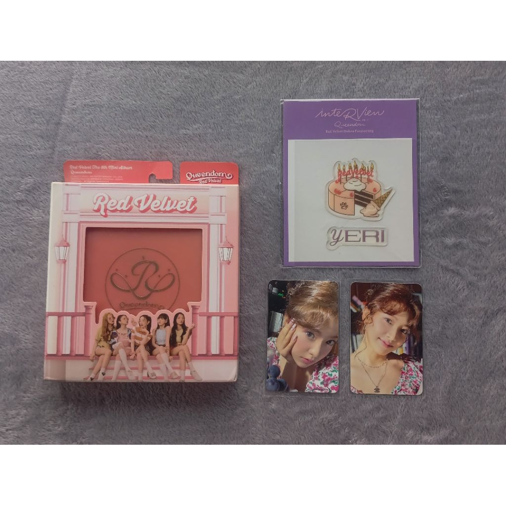 Bundle red velvet album queendom girls ver version, yeri epoxy fullset