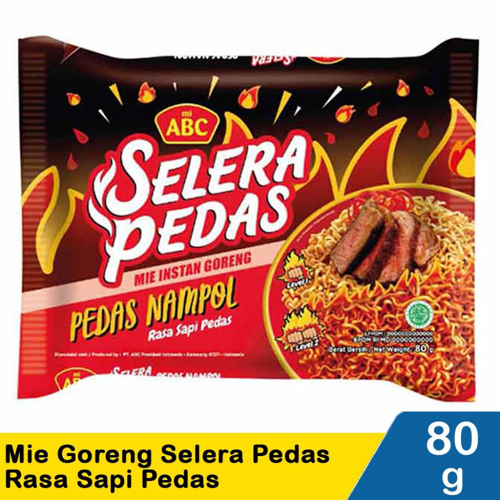 

Abc Mie Goreng Selera Pedas Nampol Sapi Pedas 80g