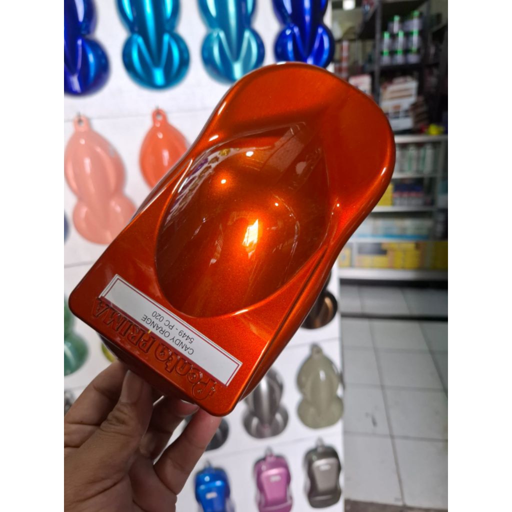 cat pu candy orange/orens cat motor mobil cat custom automotif