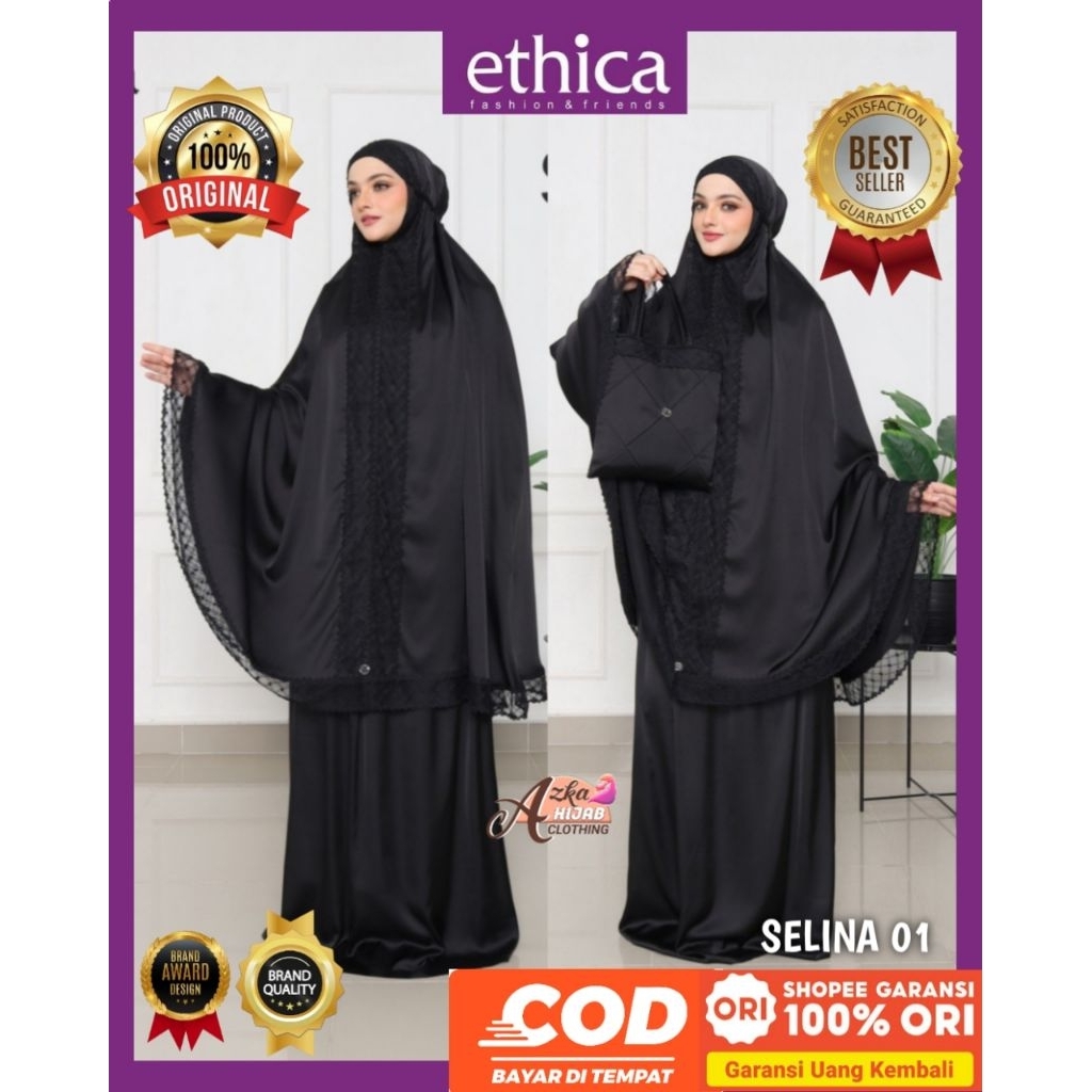 ETHICA Mukena Selina 01 Ethica Mukena Silk Premium Renda - Mukena Dewasa Terbaru 2025 - Mukena 2025 