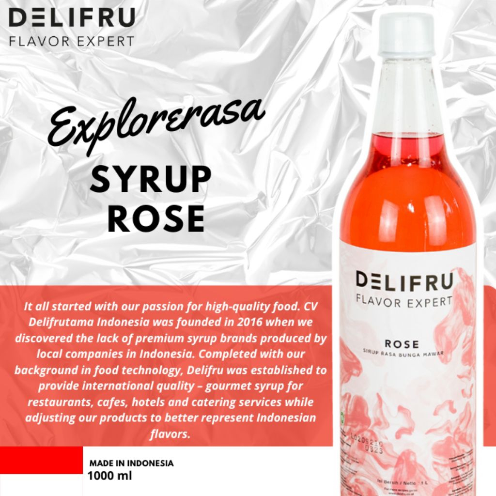 

Delifru syrup rasa rose isi 1 liter