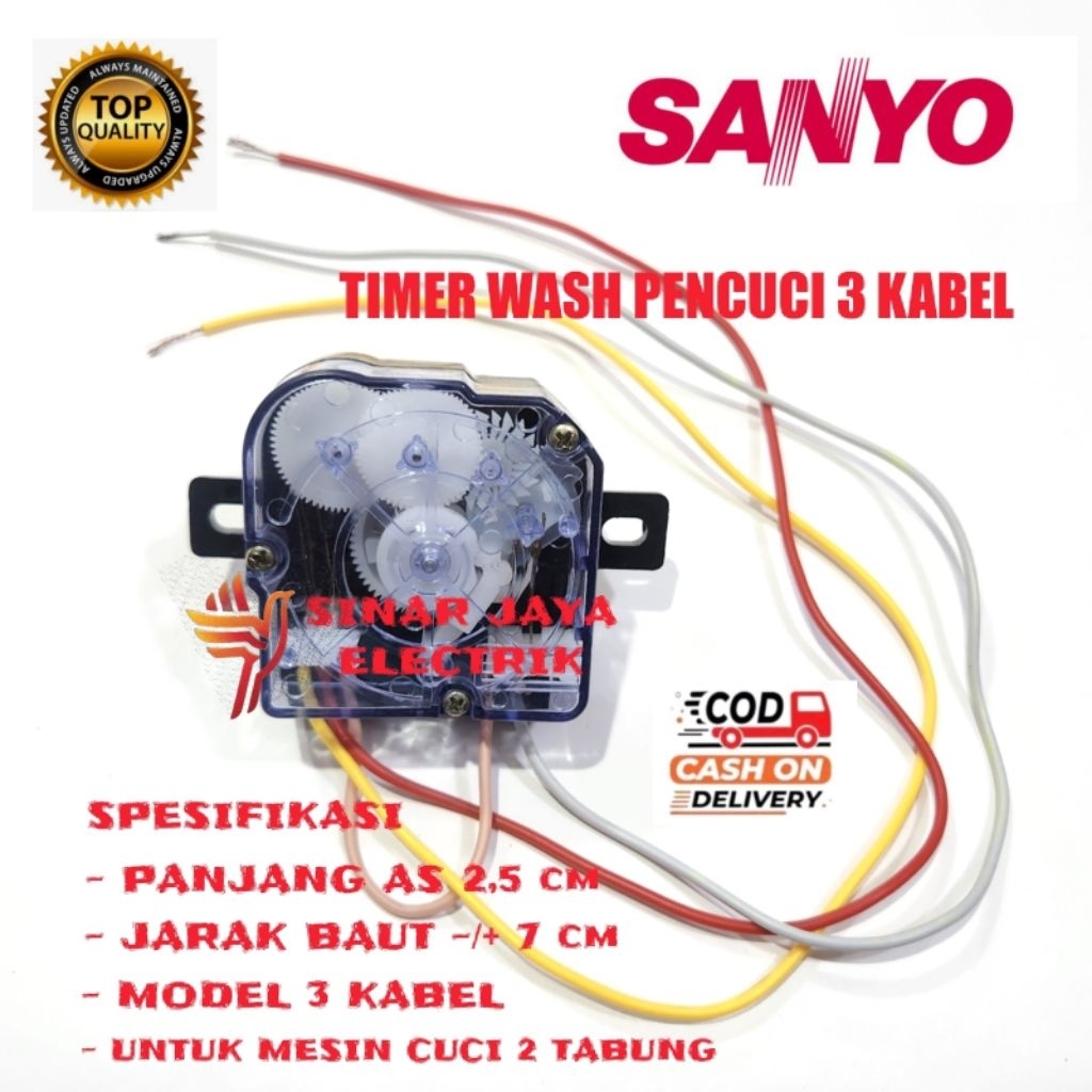 TIMER WASH MESIN CUCI SANYO 2 TABUNG 3 KABEL / TIMER MESIN CUCI SANYO