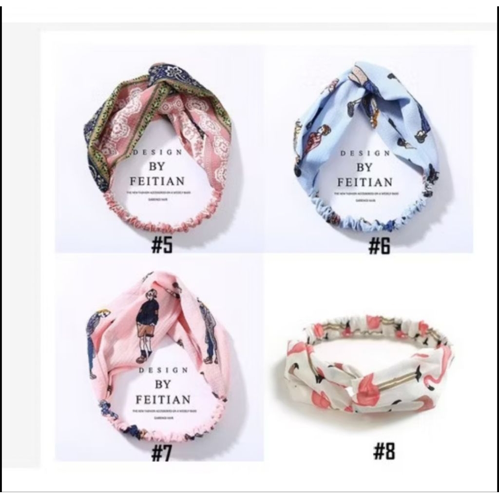 Bando Motif Korea/Bandana Wanita Polos