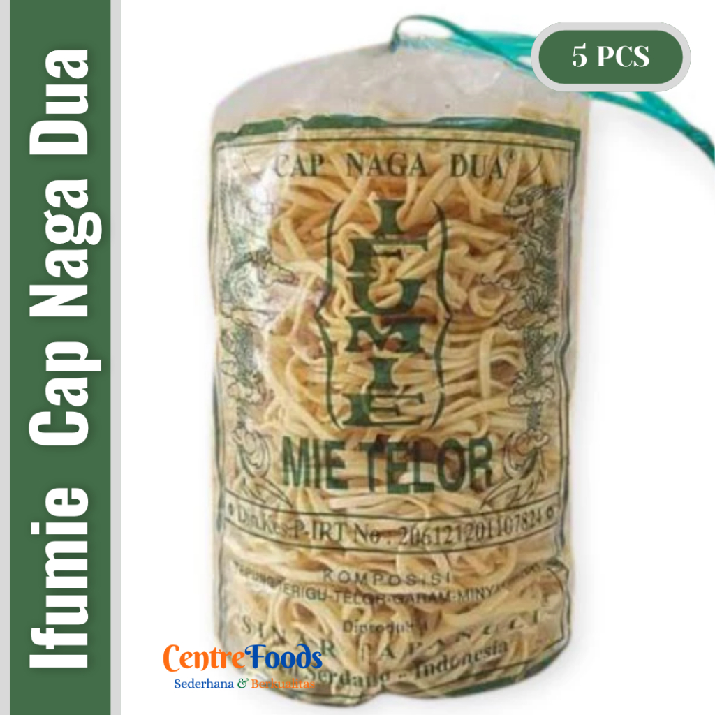 

Ifu Mie Telur Medan - Ifumie Mie Telor CAP NAGA DUA | isi 5 Pcs - 500gr [ Harga Per BKS ]