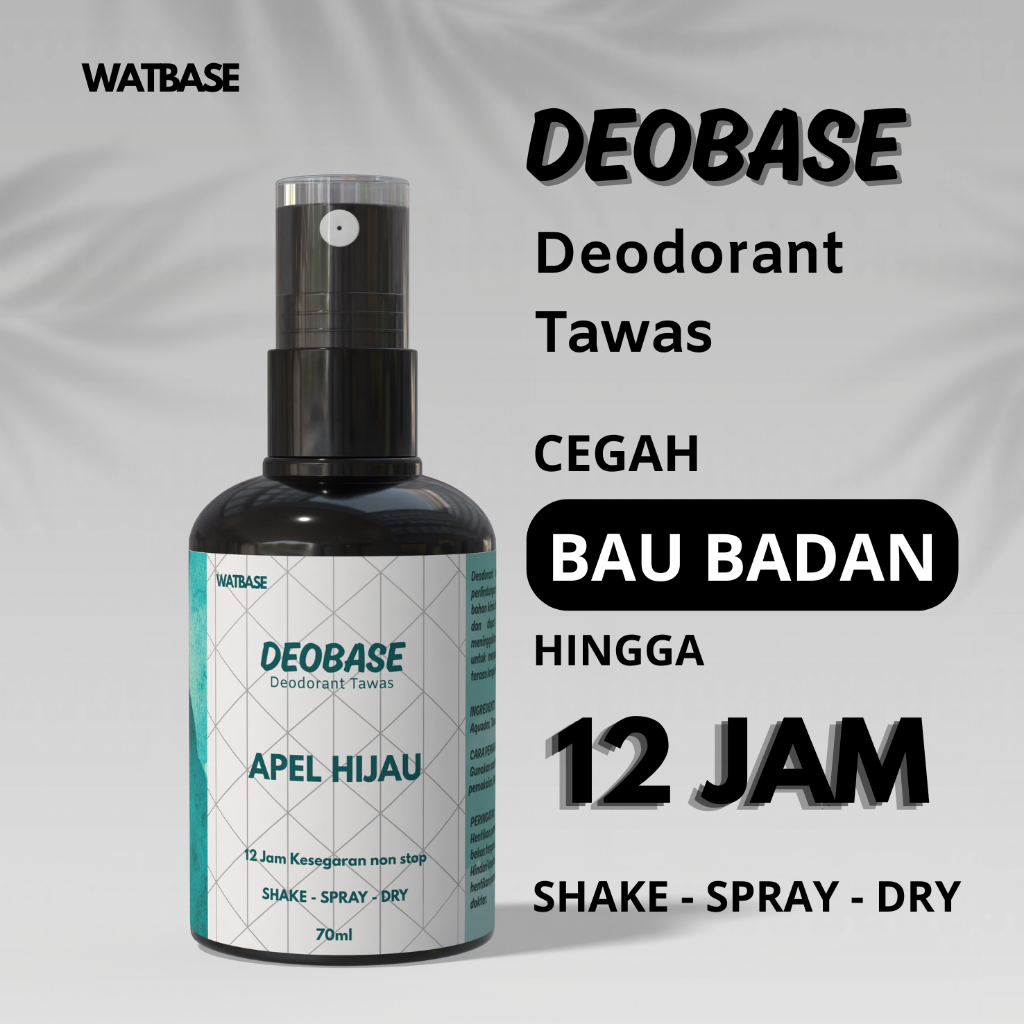Deodorant Tawas Deobase Apel Hijau 70ml - Anti Bau Badan - Wangi dan Segar
