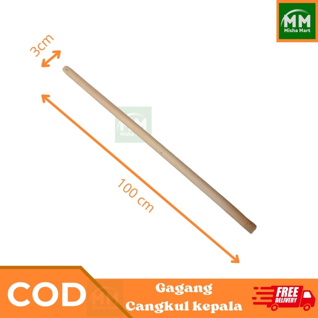 Raflezia Gagang Cangkul Kepala Panjang 100 Cm Diameter 3Cm Bahan Kayu Mahoni ~Mm