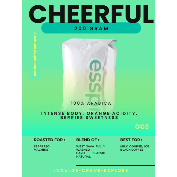 

CHEERFUL - ESPRESSO BLEND - FULL ARABICA - 200 Gram