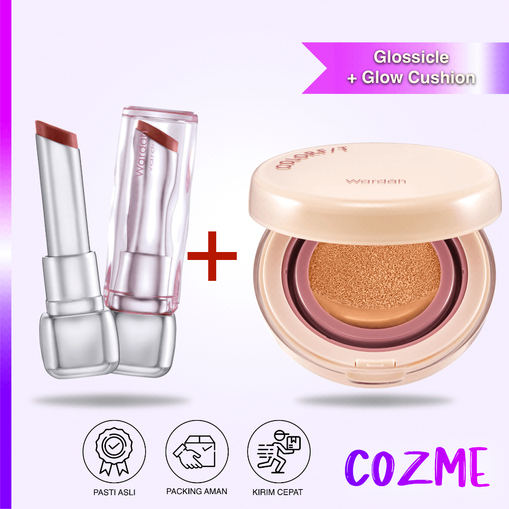 WARDAH Bundle Colorfit Perfect Glow Cushion + Wardah Glossicle Peptide Balm