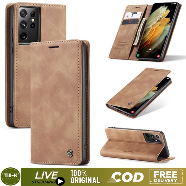 Casing Samsung S20 S20+ S20FE S21 S21+ S21 Ultra S9 Dompet Kulit Slot Kartu