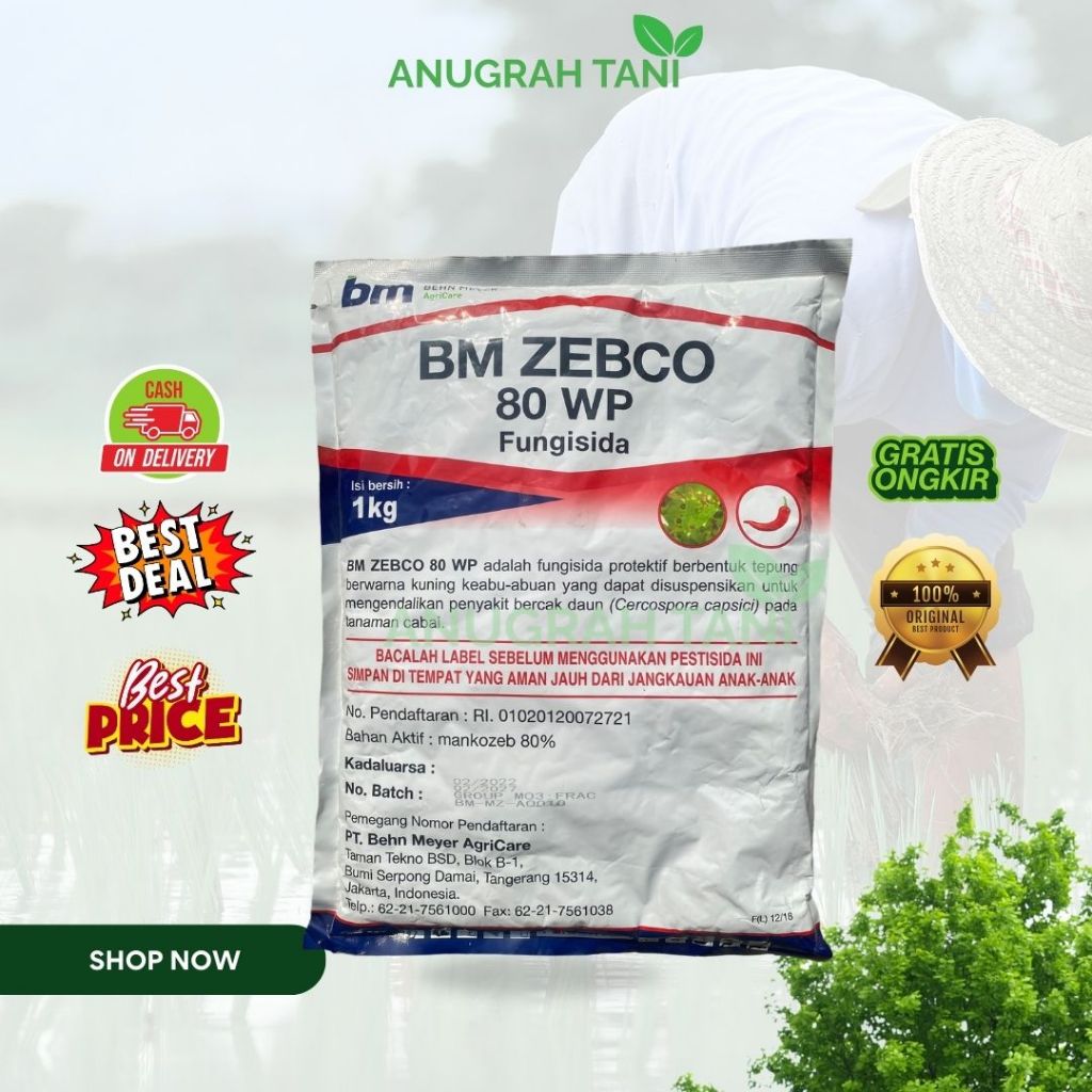 Bm Zebco 80wp 1kg Mankozeb Fungisida Mengendalikan Bercak Daun