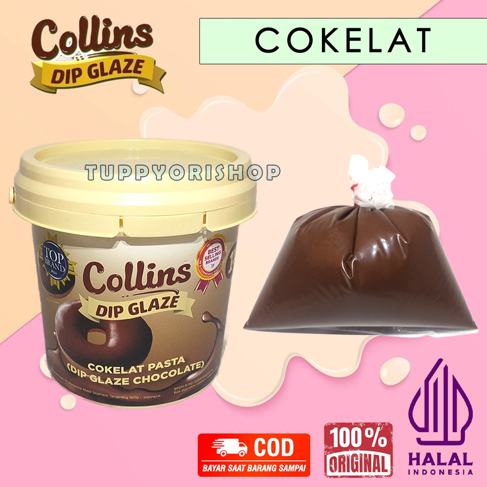 

Collins Dip Glaze Rasa Cokelat | Saus Manis Pasta Selai Donat Roti Rasa Cokelat