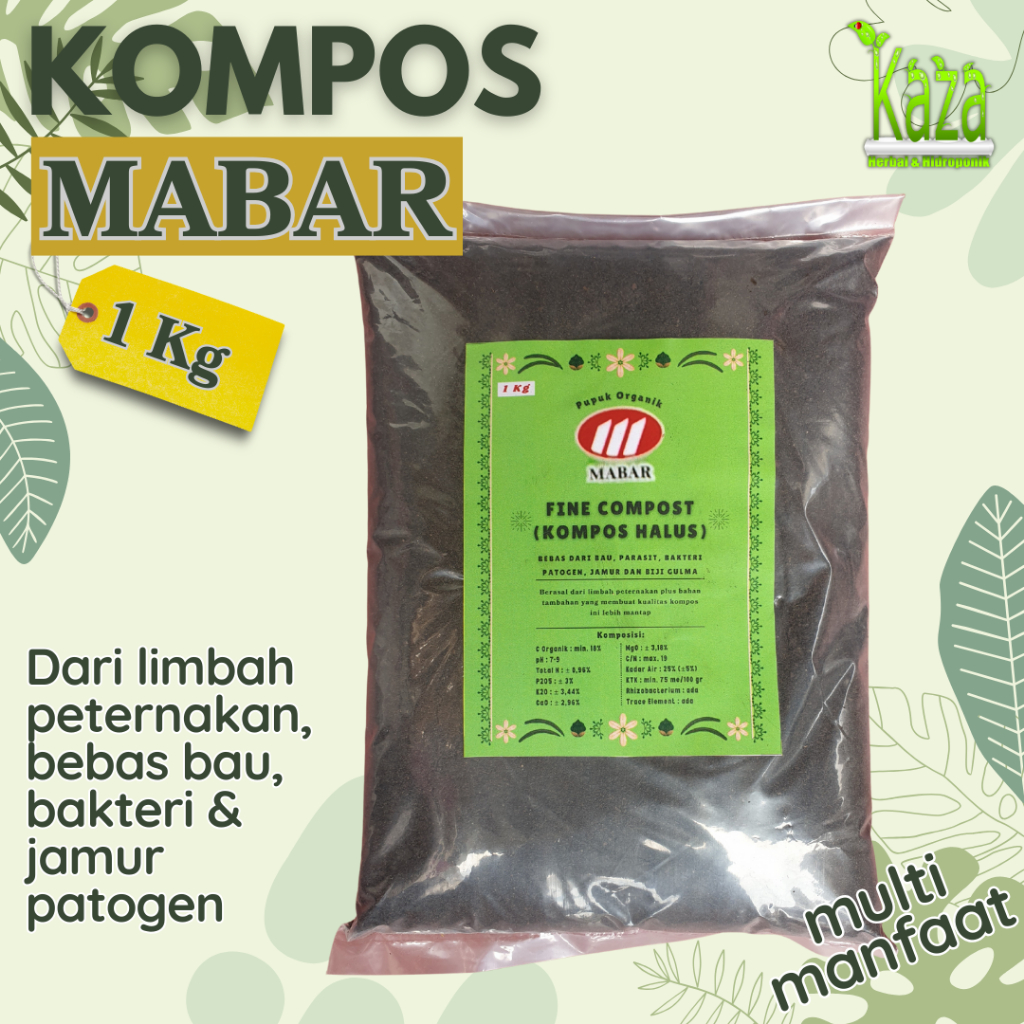 Kompos Mabar Kemasan 1 kg - Fine Compost Kotoran Hewan Pupuk Organik