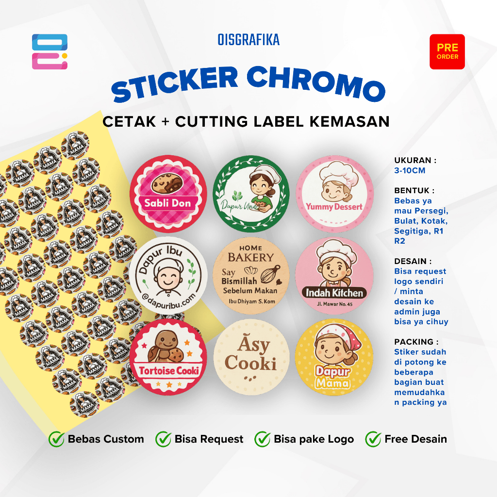 

Cetak Stiker Chromo Cut A3 Murah / Cetak Stiker Label Kemasan Makanan Minuman Online Shop Murah