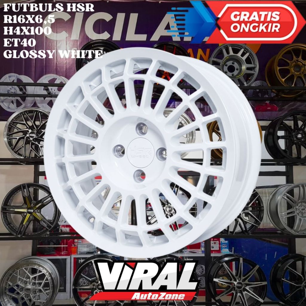 Velg Mobil Ring 16 HSR FUTBULS R16 LEBAR 6,5 LOBANG 4 PCD 4X100 ET40 WHITE