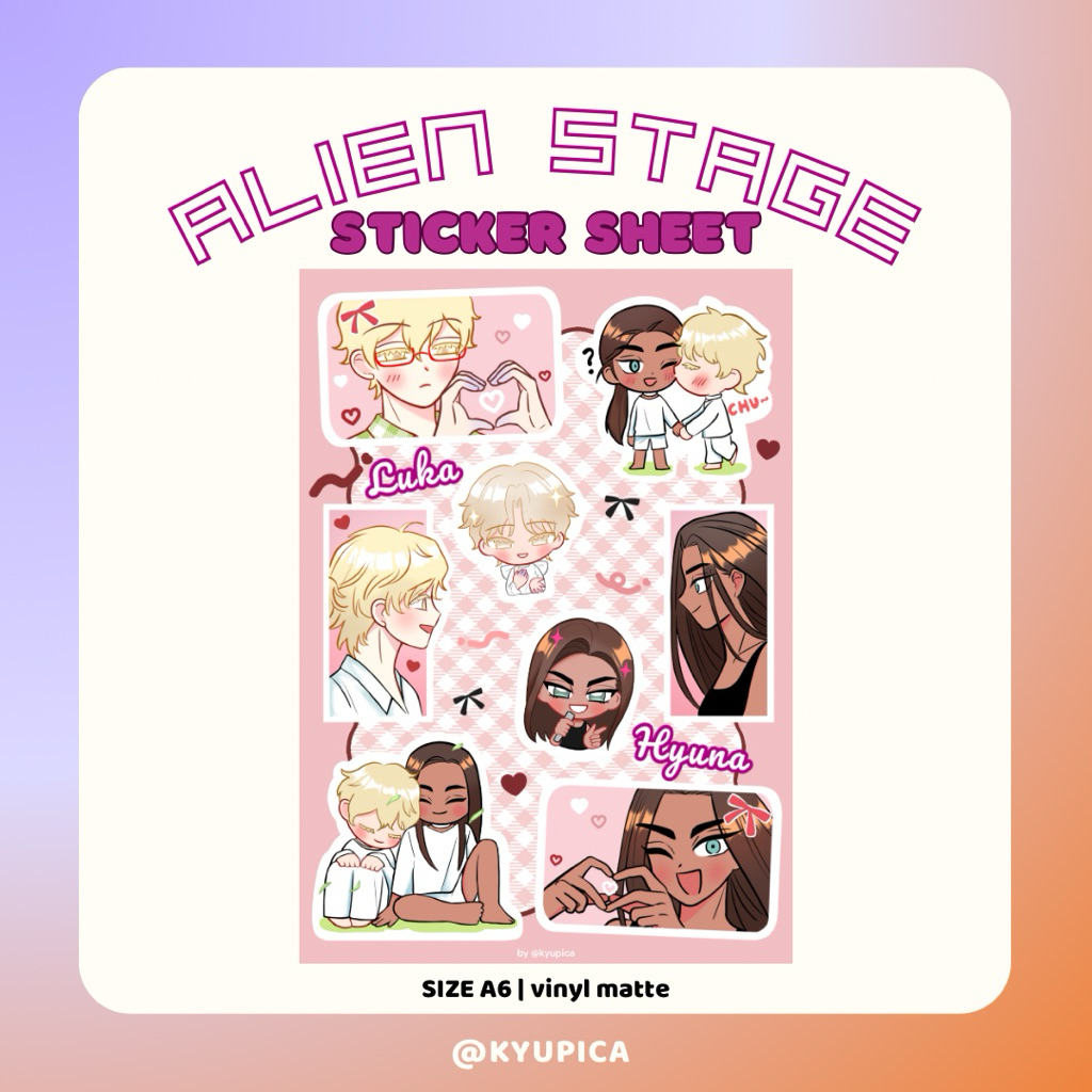 

Alien Stage ALNST Luka & Hyuna A6 Sticker Sheet Vinyl Matte | fanart by kyupica