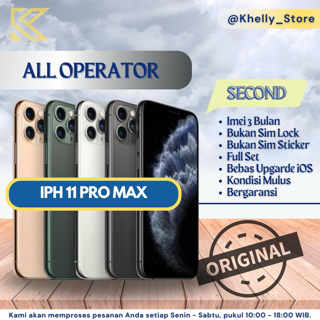 IP 11Promax 64GB 256GB 512GB ALL OPERATOR LCD ORIGINAL 100%