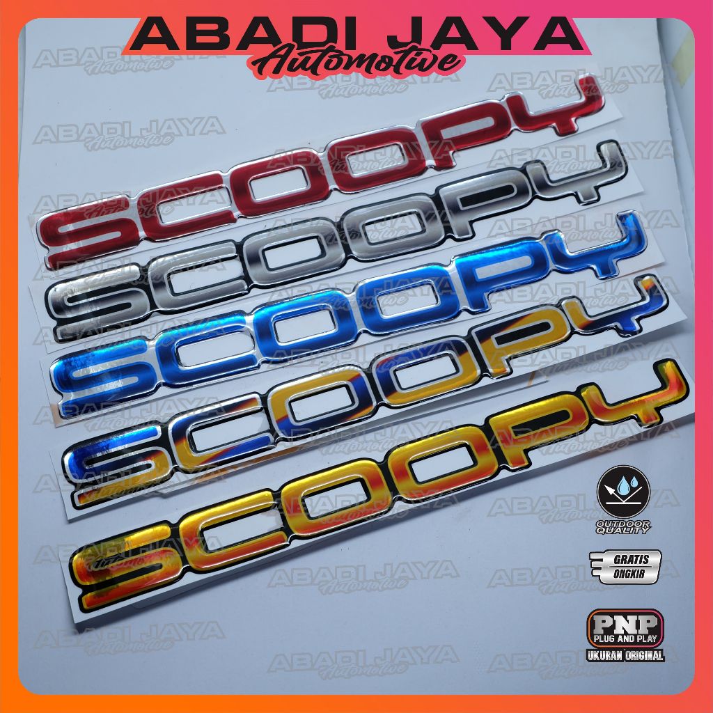 Emblem timbul Scoopy New / Emblem Scoopy Prestige / Emblem Scoopy Donat