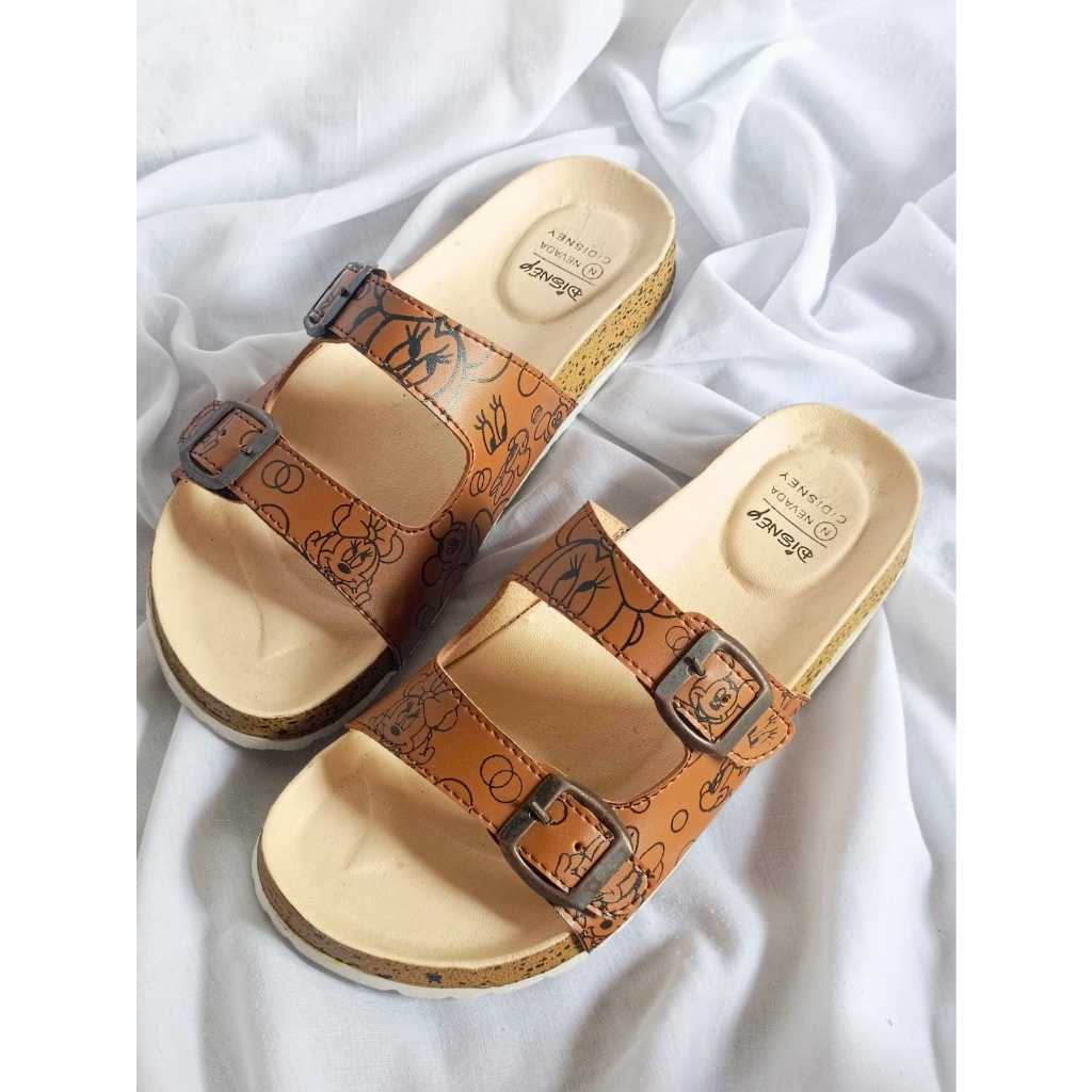 EXCLUSIVE SANDAL WANITA DISNEY NEVADA SELOP MOTIF TSUM - TSUM KARAKTER CASUAL KEKINIAN SENDAL SLOP