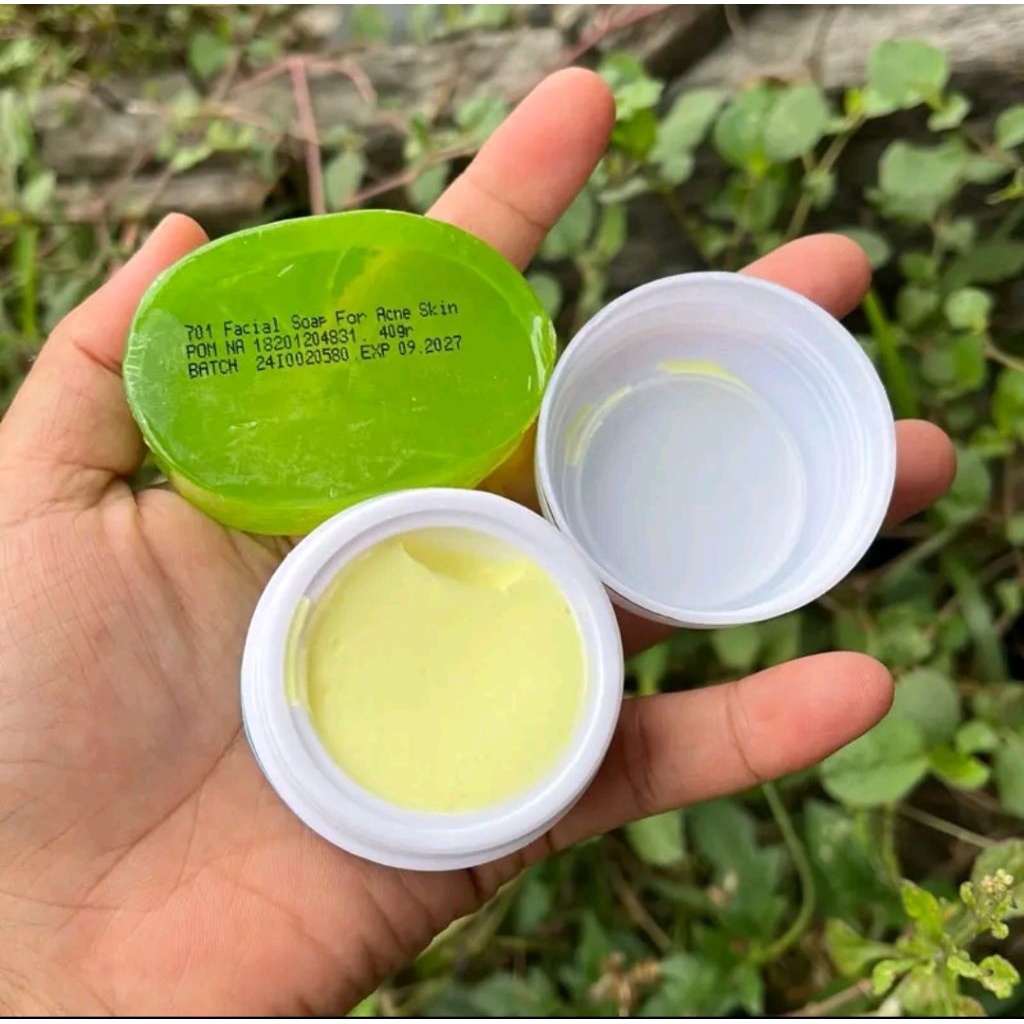 Cream flek hq5+ sabun oval hijau / paket flek malam